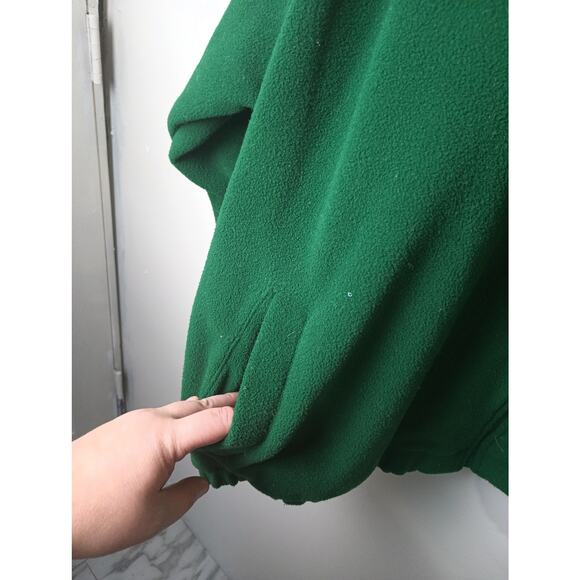 Vintage 90s Green Reebok Oversized Fleece Full Zip Sweatshirt Men's Size XL - Picture 2 of 5